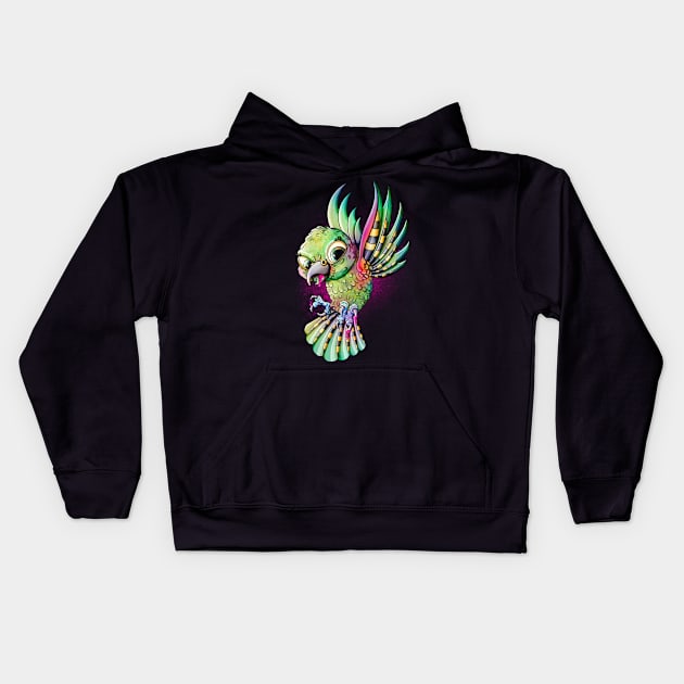 Kea Kleptomaniac Kids Hoodie by Jenna Karl Illustration